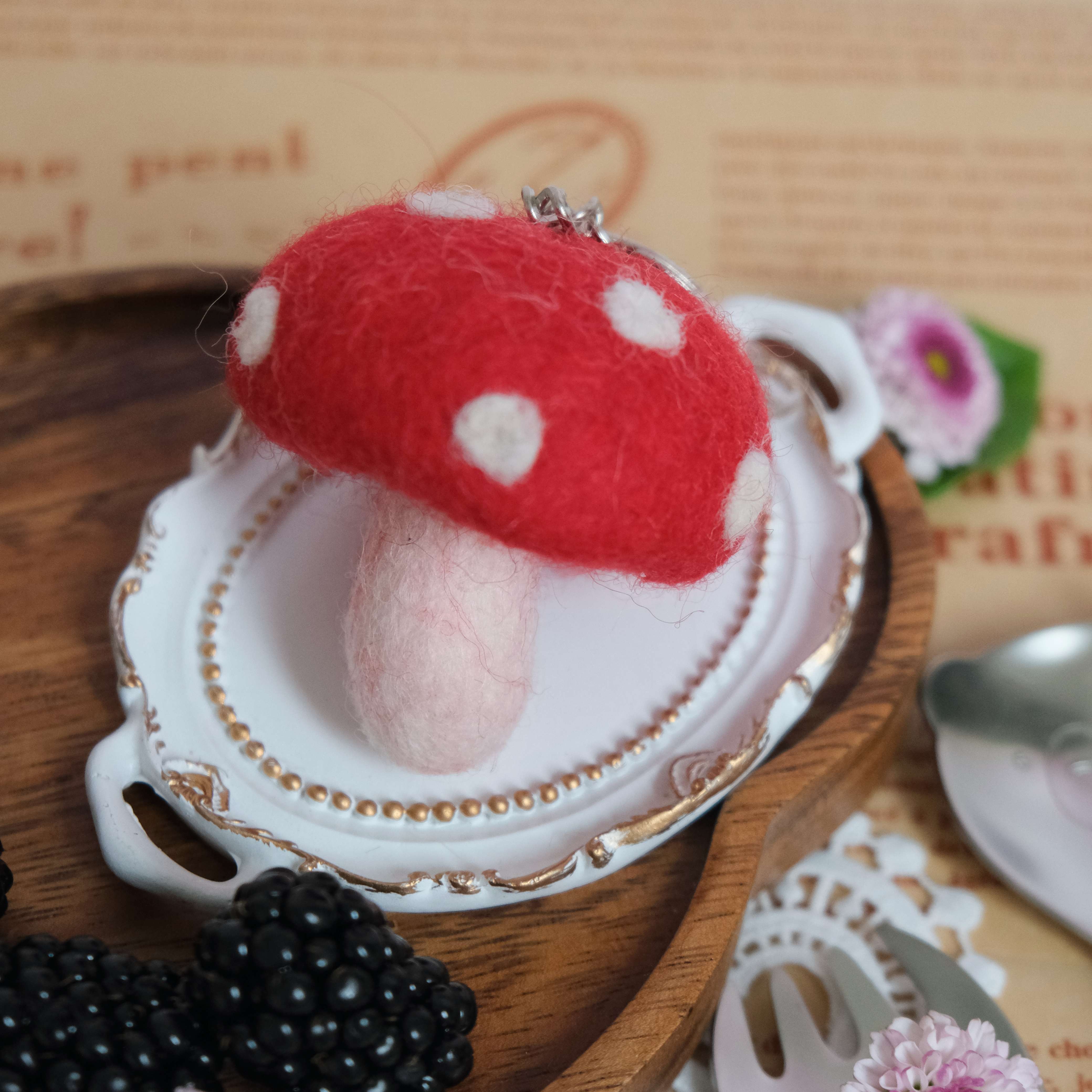 Felt Mushroom Charm